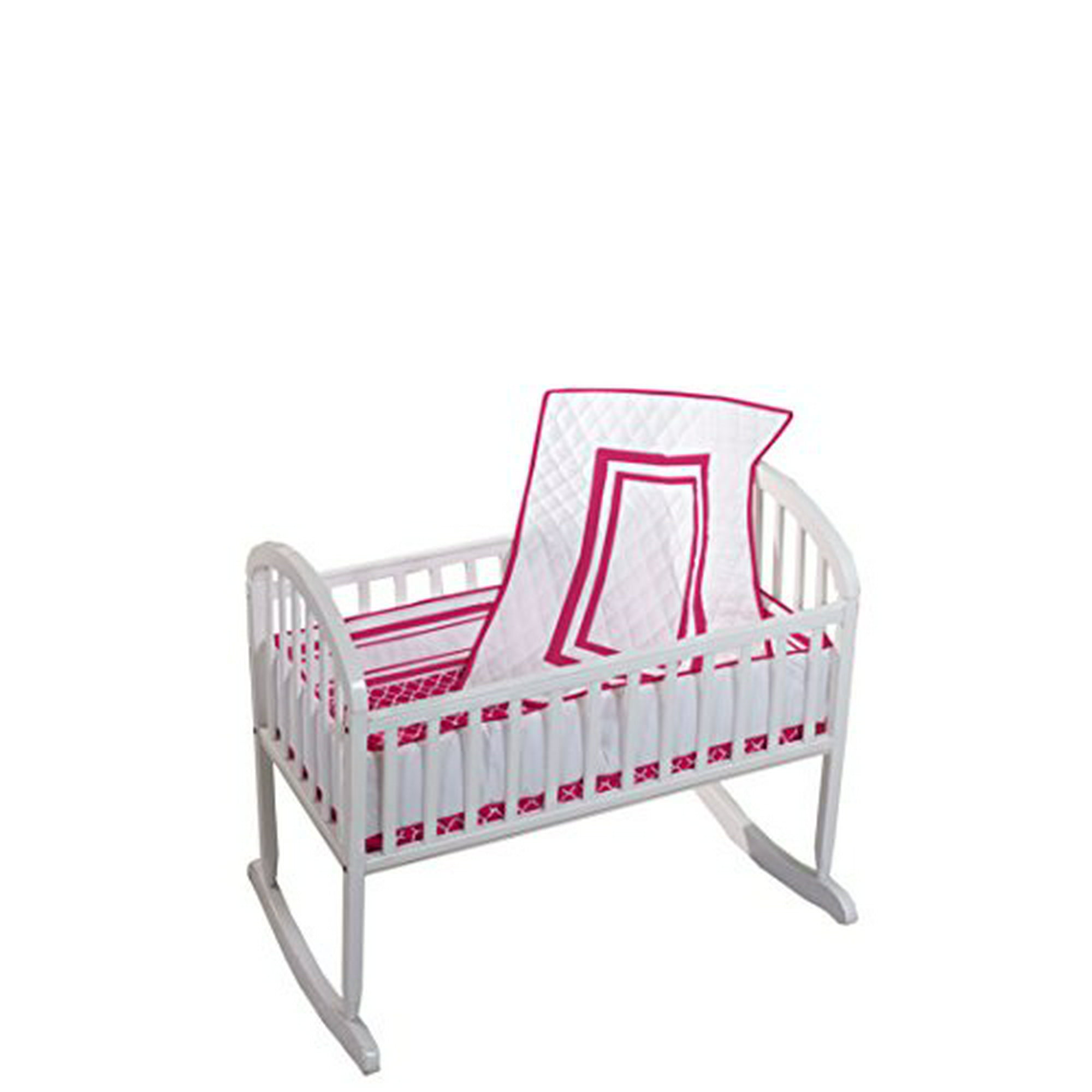 Baby Doll Bedding Gingham with Bear Applique Mini Crib/Port-a-Crib Bedding Set,